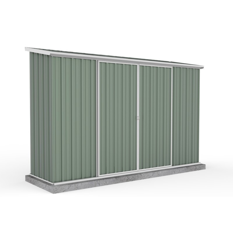 Absco Colorbond EziSlide Dbl Door Skillion Garden Shed 3.00m x 0.78m x