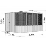 Absco Gable Roof Aviary 3.00m x 2.22m x 2.06m 30231GKFD