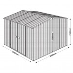 EasyShed Colour Gable Roof Garden Shed Large Garden Sheds 3.00m x 3.00m x 2.40m ETG-D3030 