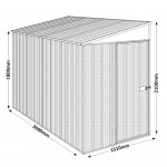 EasyShed Skillion Roof Garden Shed Small Garden Sheds 1.50m x 3.00m x 2.10m ES-S1530