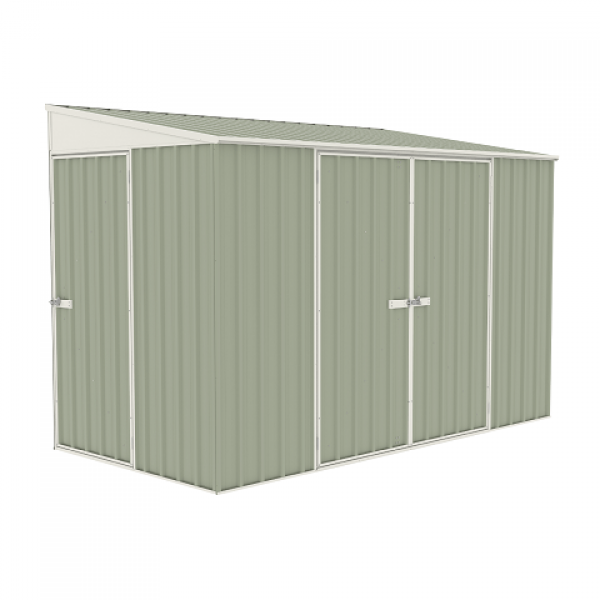 Absco Colorbond Skillion Garden Shed Large Bike Sheds 3 Doors 3.00m x 1.52m x 2.08m 30153BK 